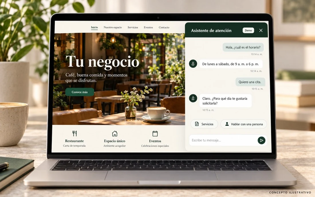 Concepto ilustrativo de un asistente de atención al cliente